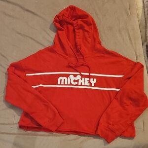 Disney Red Mickey Hooded Sweater with White Logo
